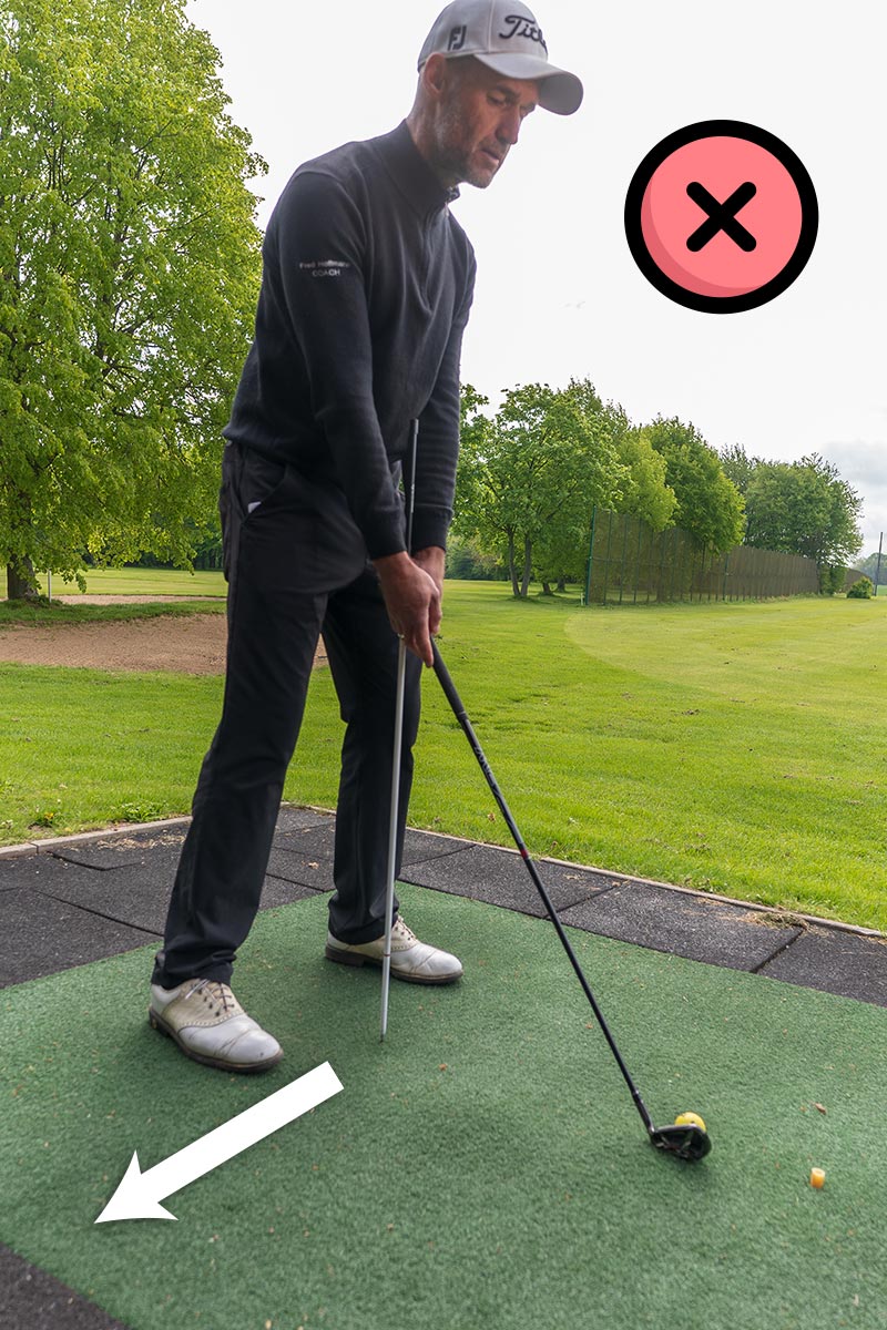 Golf-Schwunganalyse mit Handy falsche Position vorne